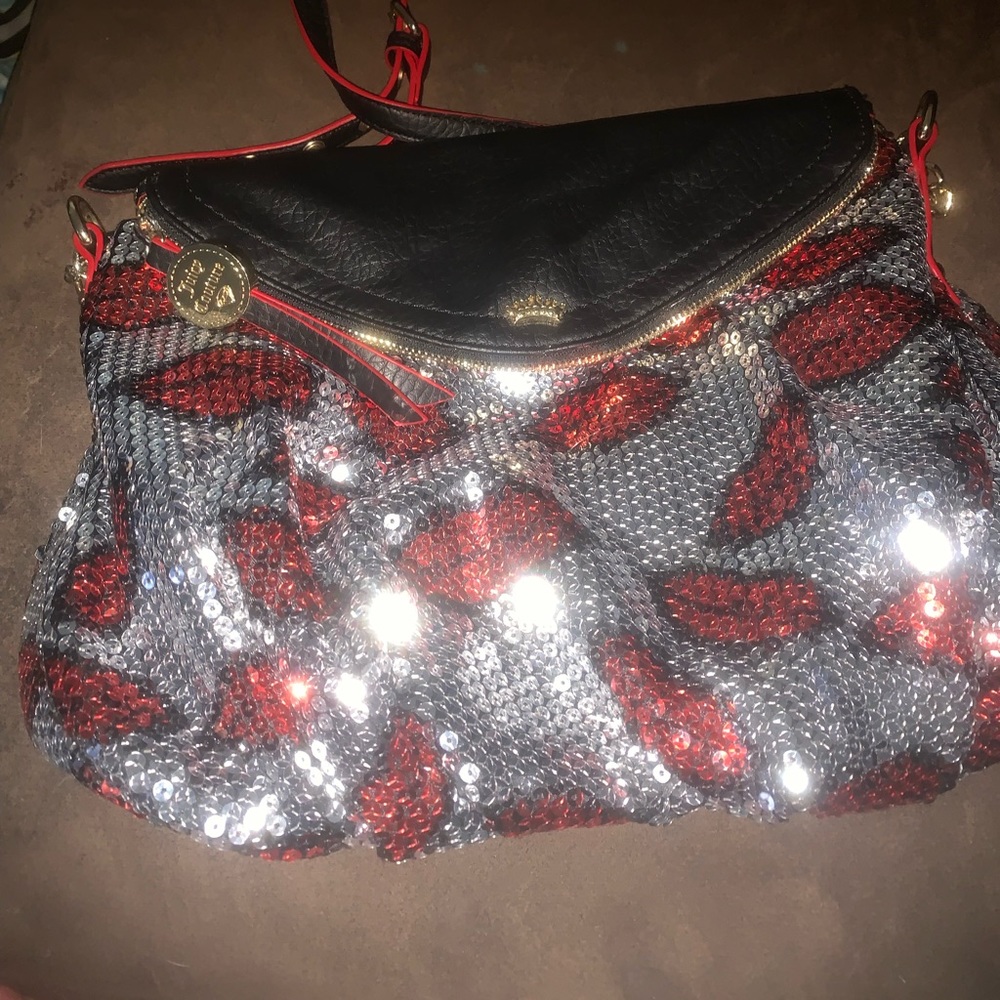 Juicy Couture Lip Print Sequined Crossybody